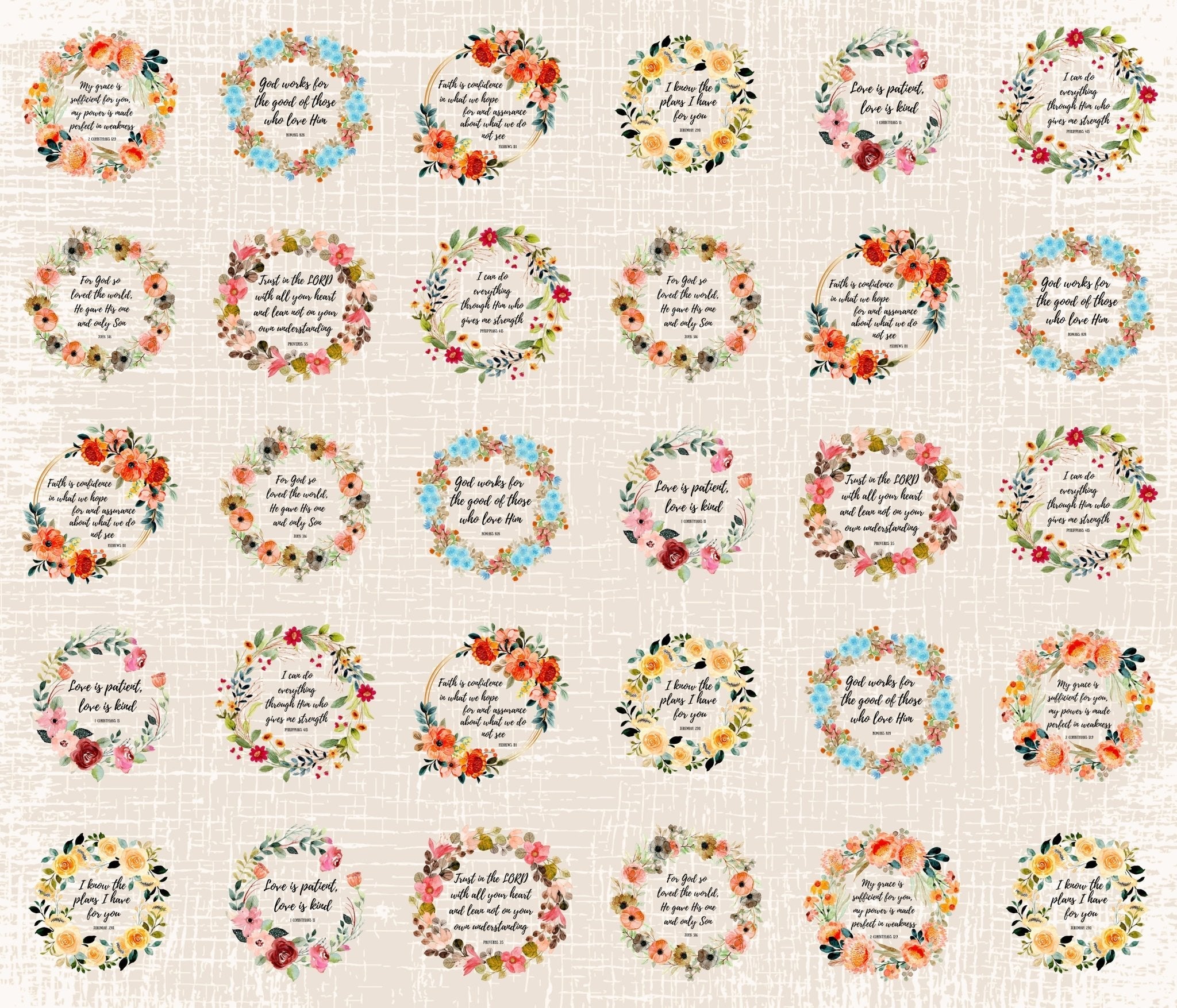 6" Bible Verse Fabric Panel