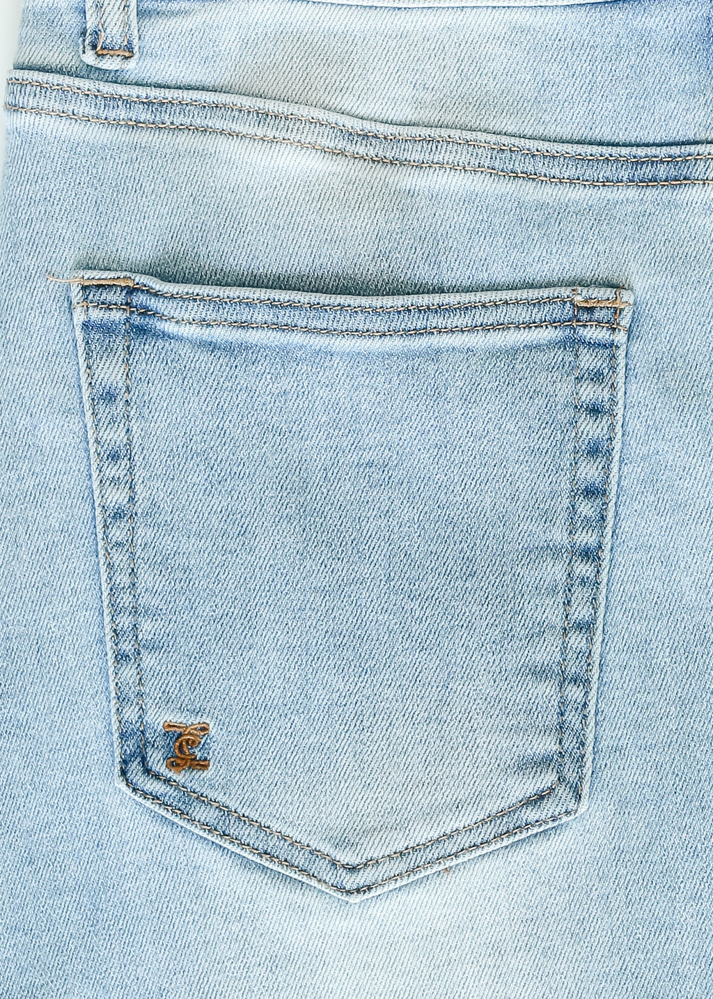 Drew Raw Hem Midi Denim Skirt